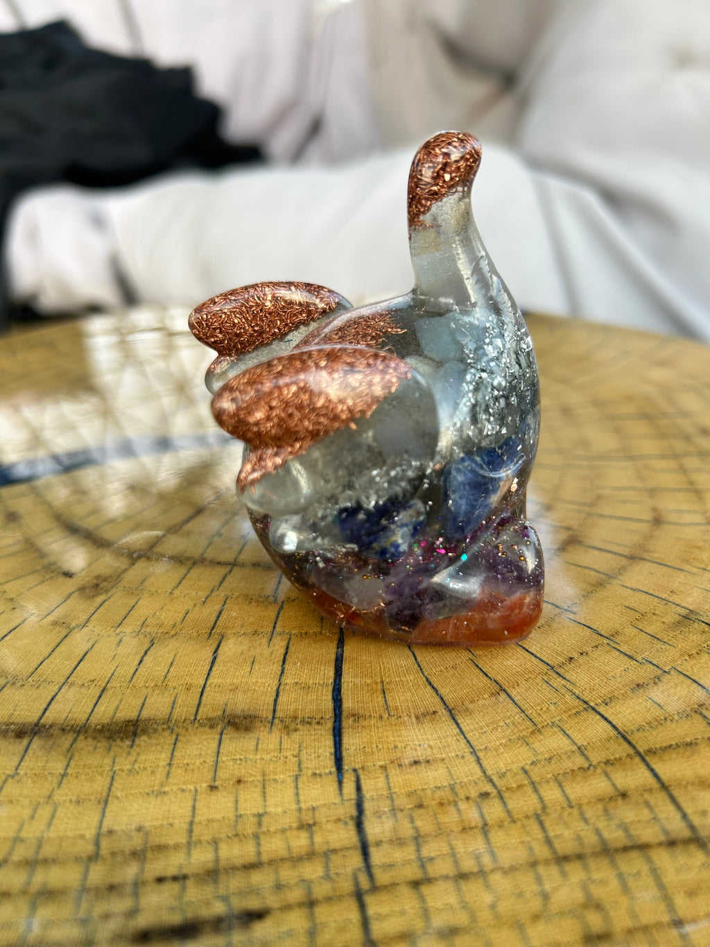 Handmade Orgonite Elephant – Amethyst, Carnelian, Lapis Lazuli & Agate