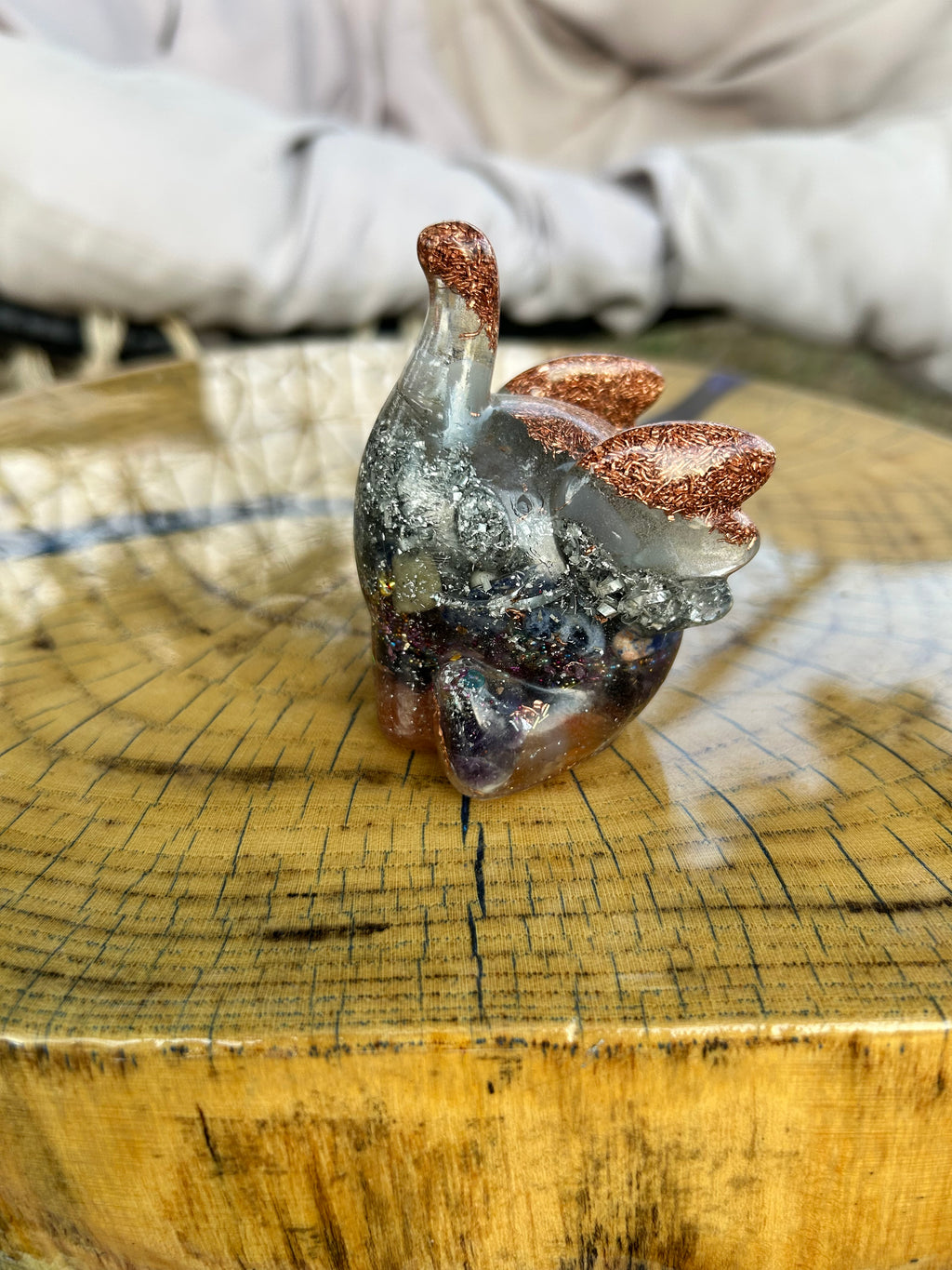 Handmade Orgonite Elephant – Amethyst, Carnelian, Lapis Lazuli & Agate