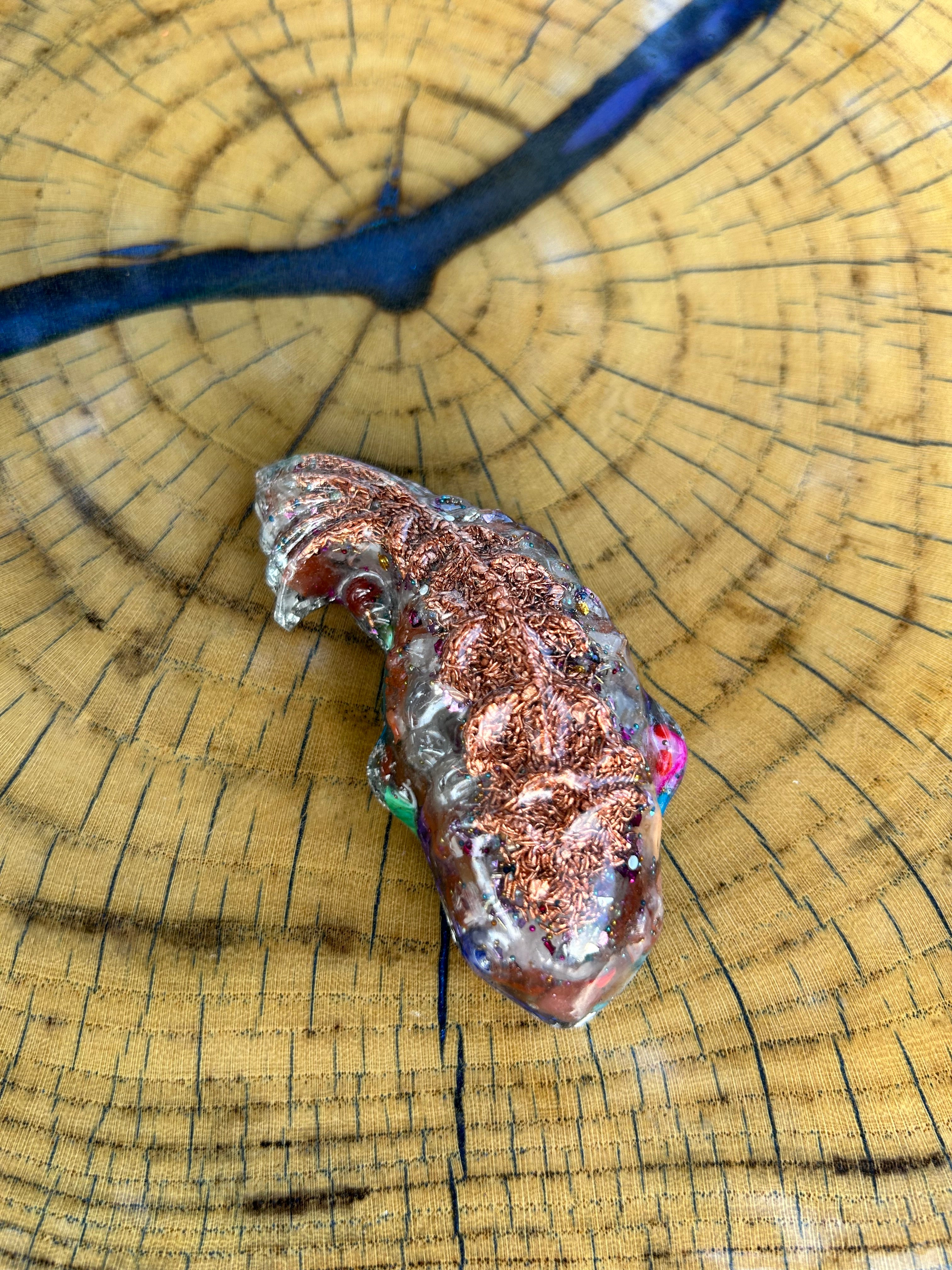 Handmade Orgonite Koi Fish – Quartz, Carnelian, Lapis Lazuli & Abalone Shell